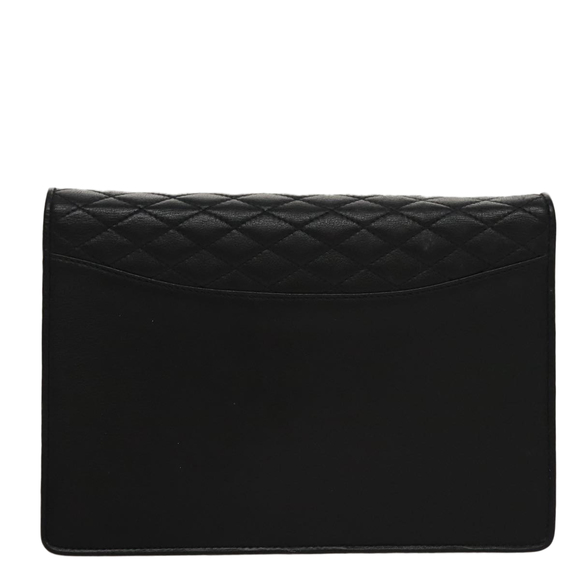 CELINE Chain Shoulder Bag Leather Black Gold Auth 107711 - Picture 2 of 16